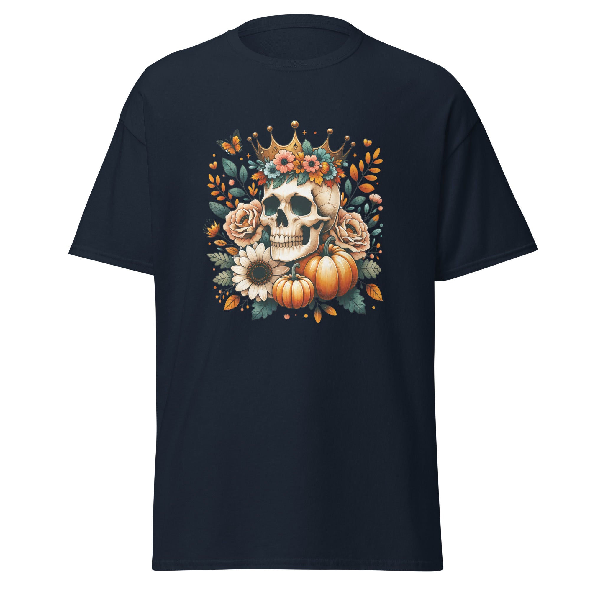 Fall Flower Skull Unisex Tee