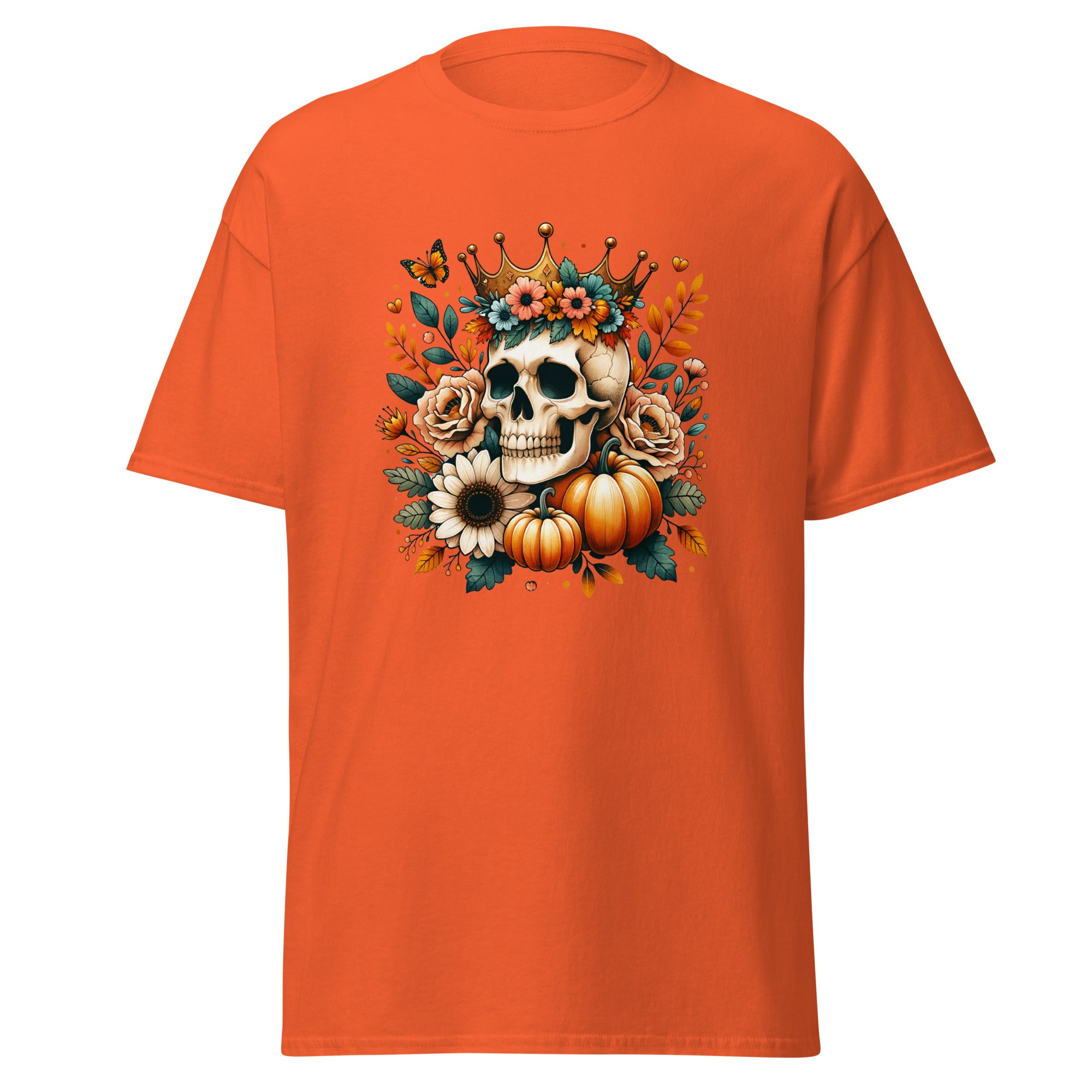 Fall Flower Skull Unisex Tee