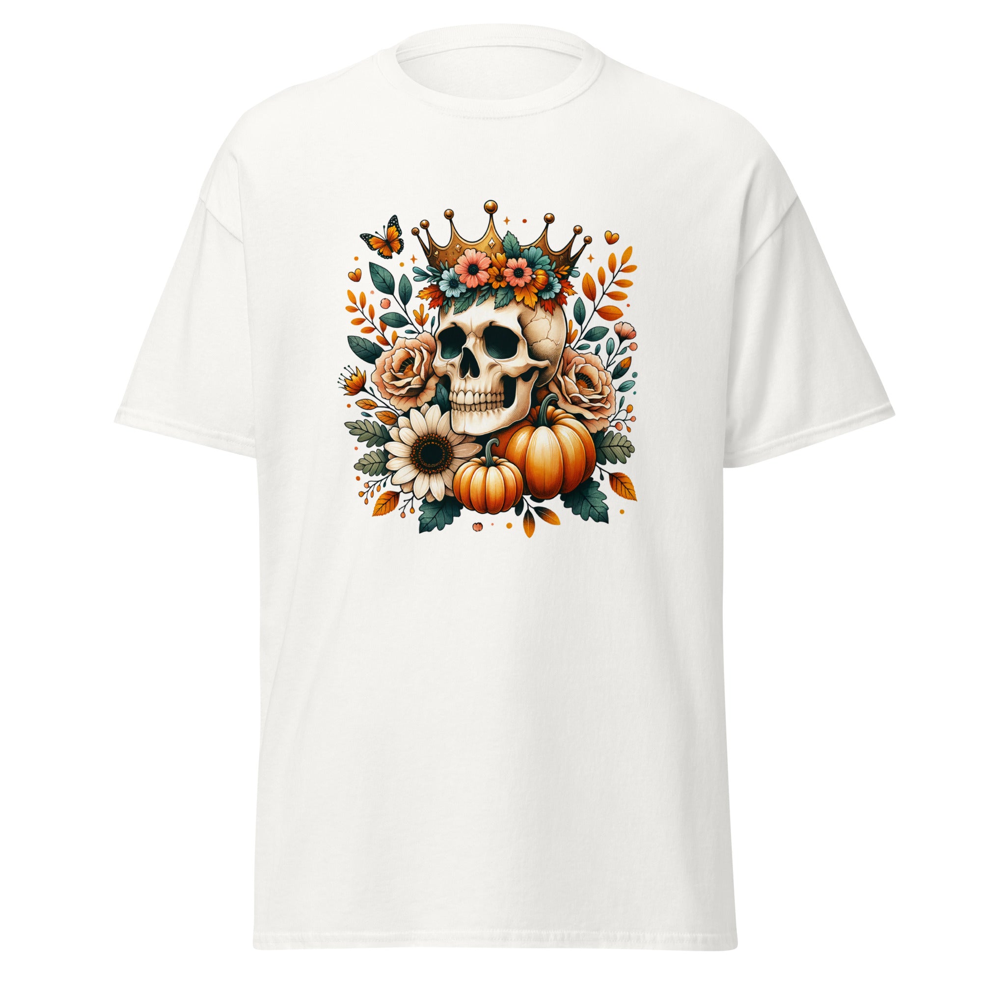 Fall Flower Skull Unisex Tee