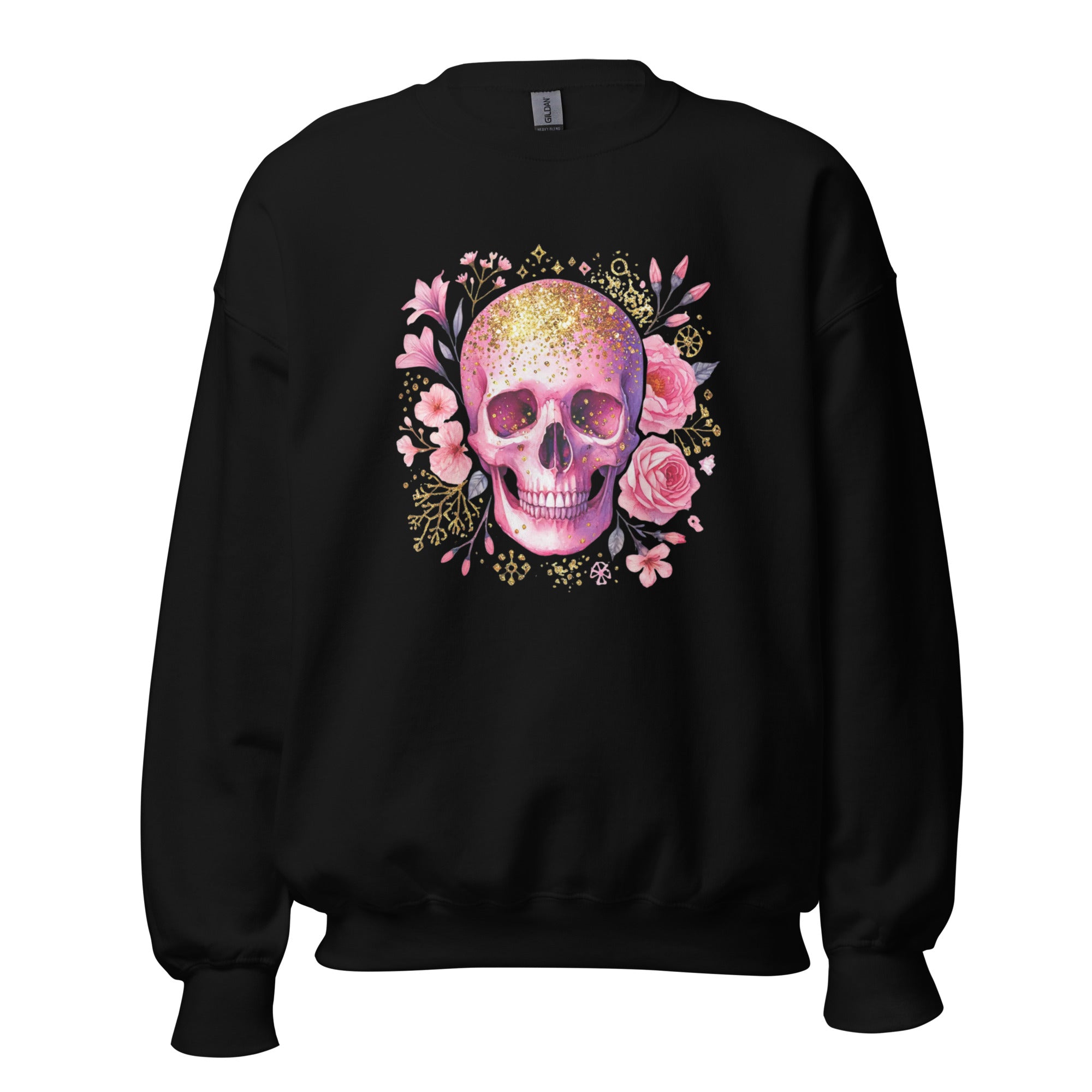 Pink Flower Skull Unisex Sweatshirt