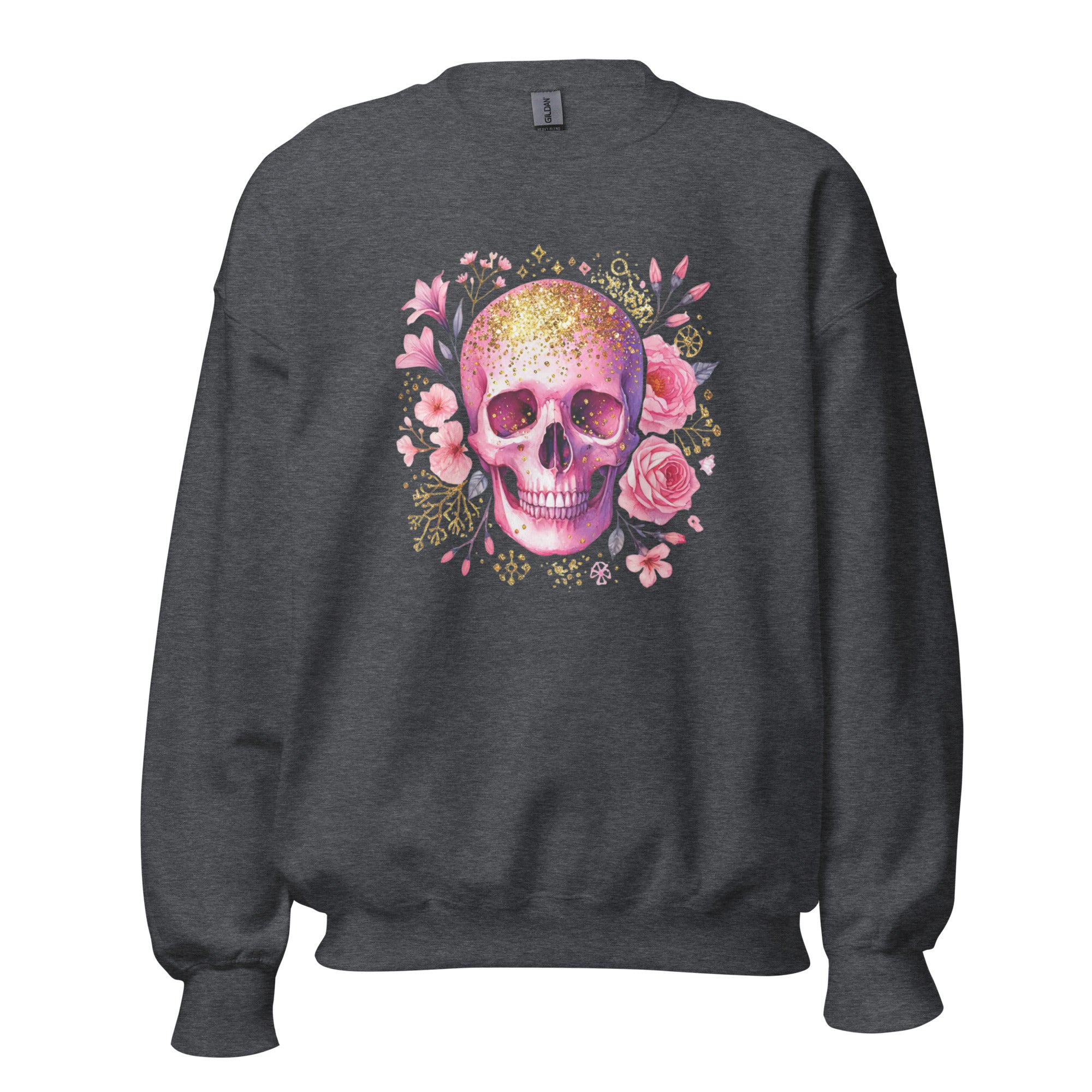 Pink Flower Skull Unisex Sweatshirt