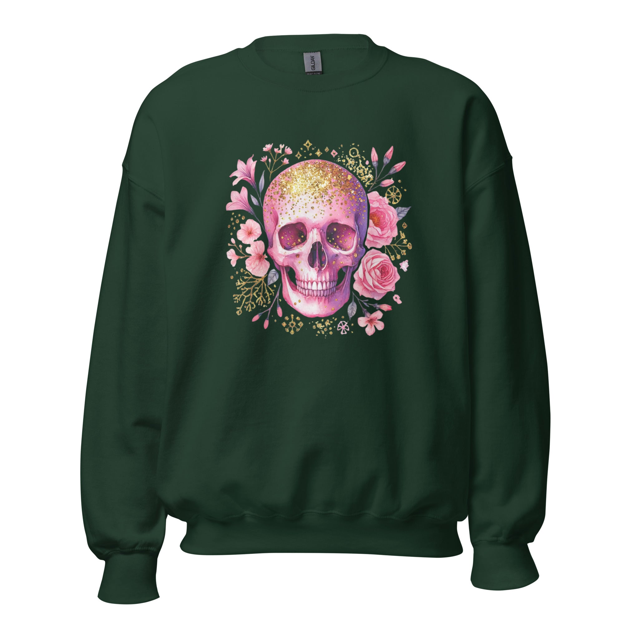 Pink Flower Skull Unisex Sweatshirt