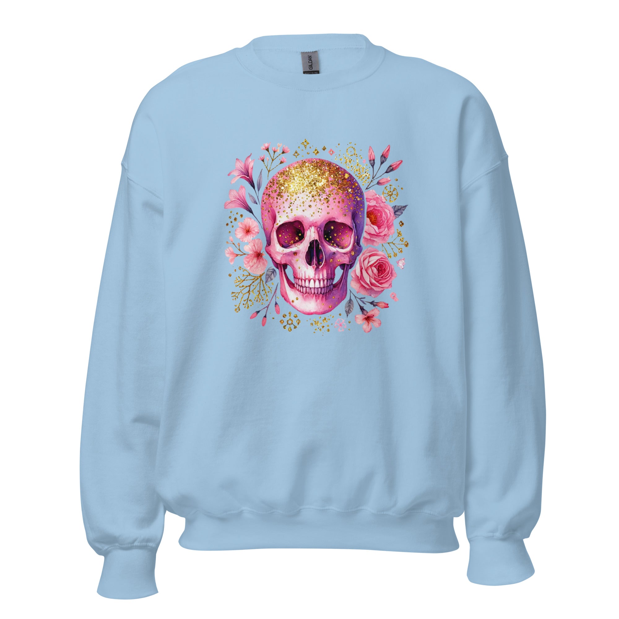 Pink Flower Skull Unisex Sweatshirt