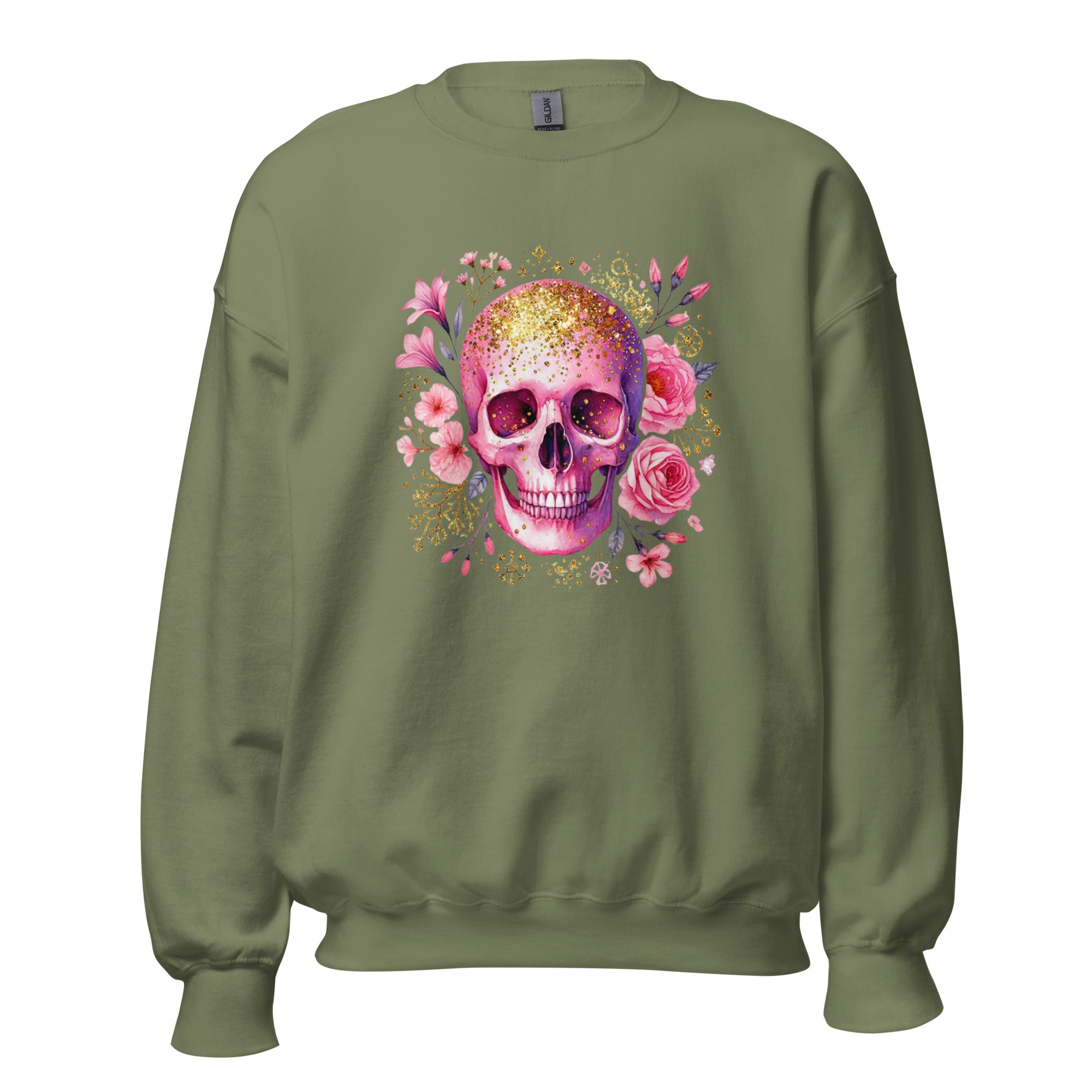 Pink Flower Skull Unisex Sweatshirt