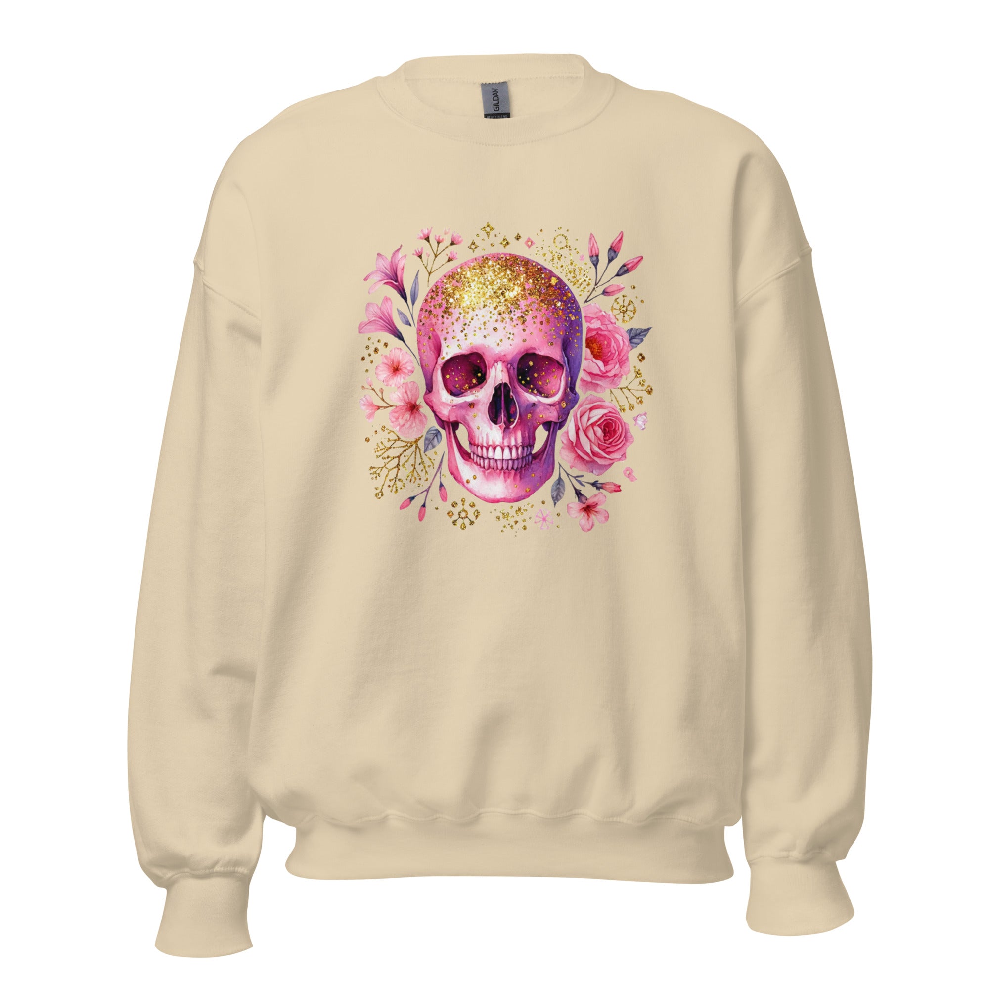 Pink Flower Skull Unisex Sweatshirt