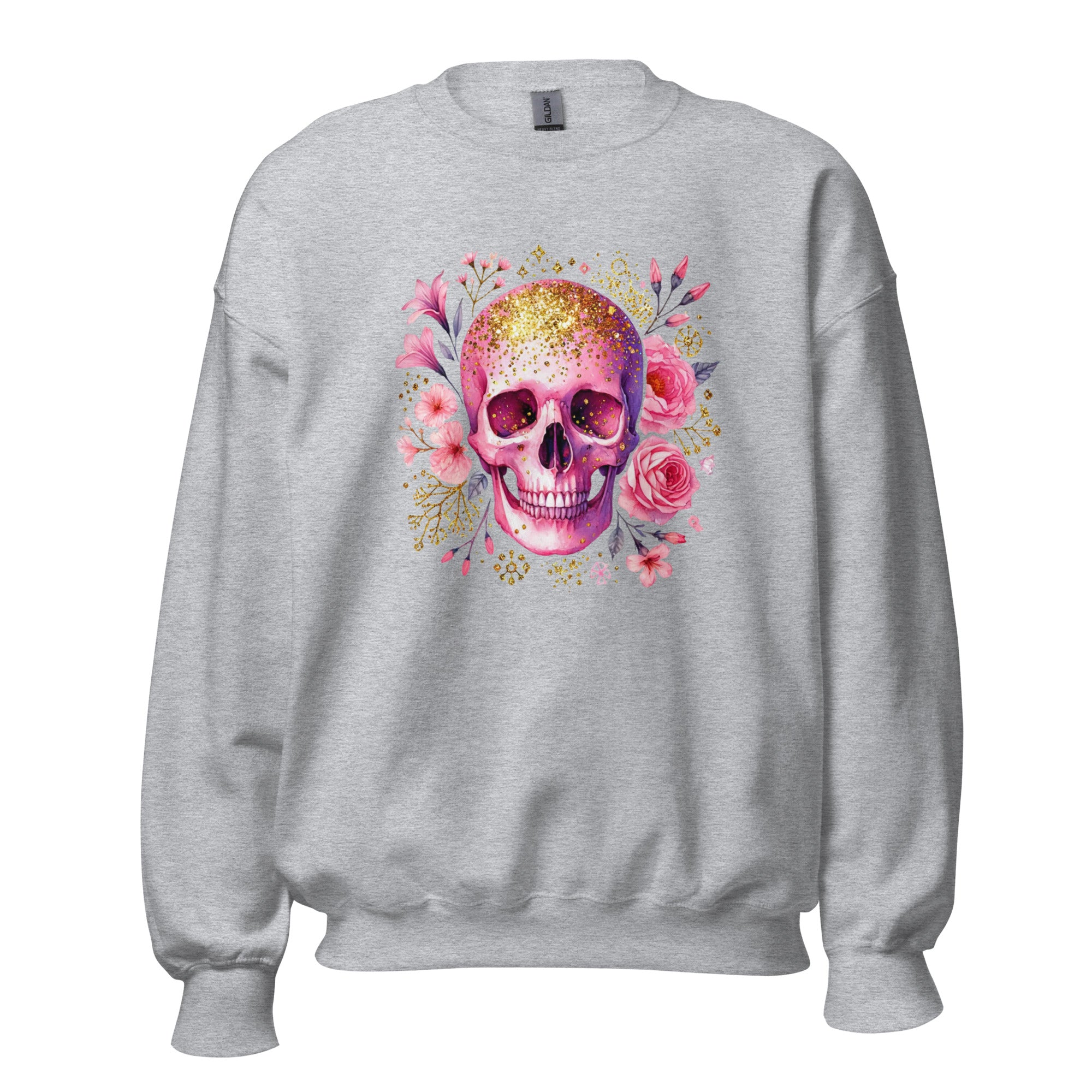 Pink Flower Skull Unisex Sweatshirt