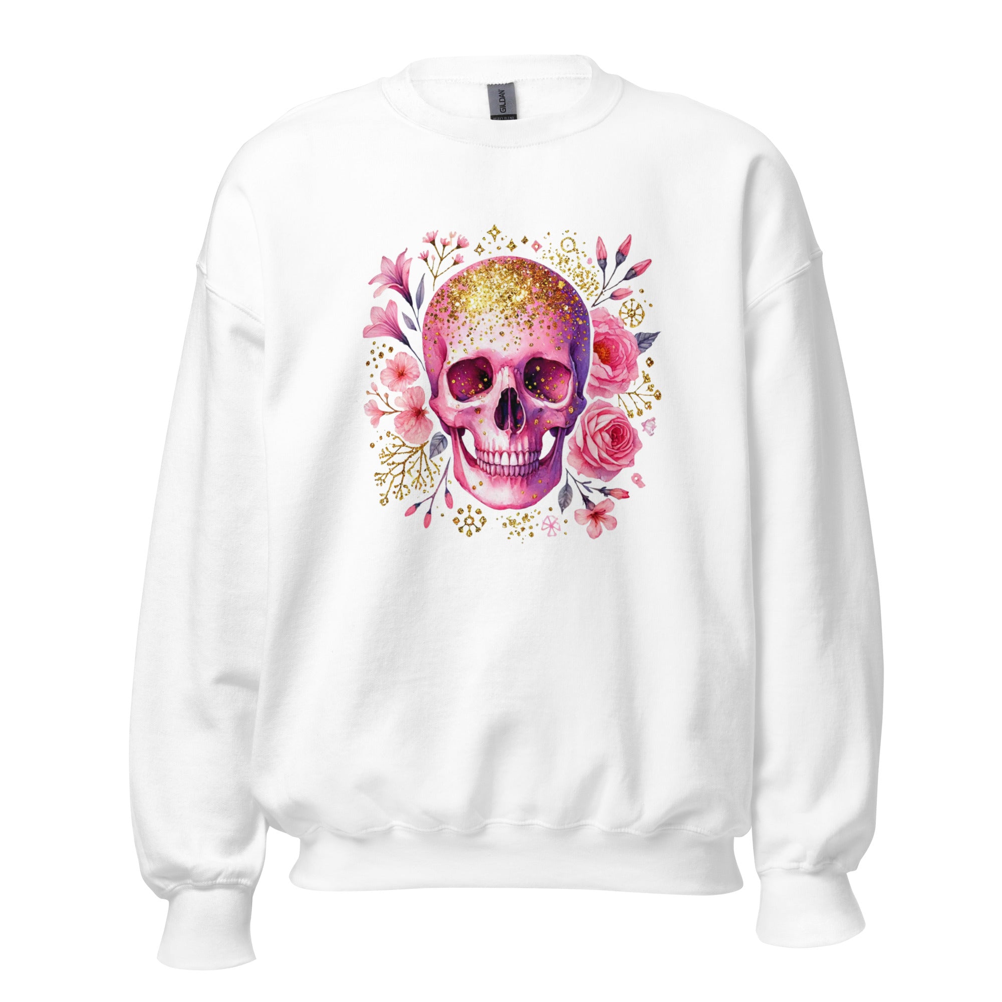 Pink Flower Skull Unisex Sweatshirt