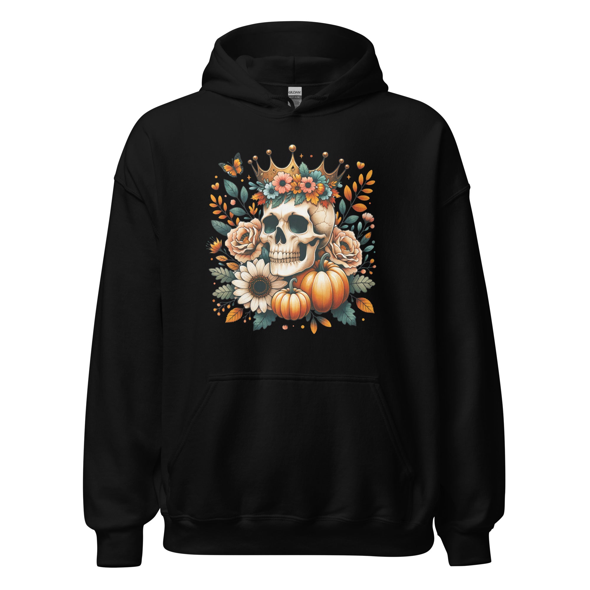 Fall Flower Skull Unisex Hoodie