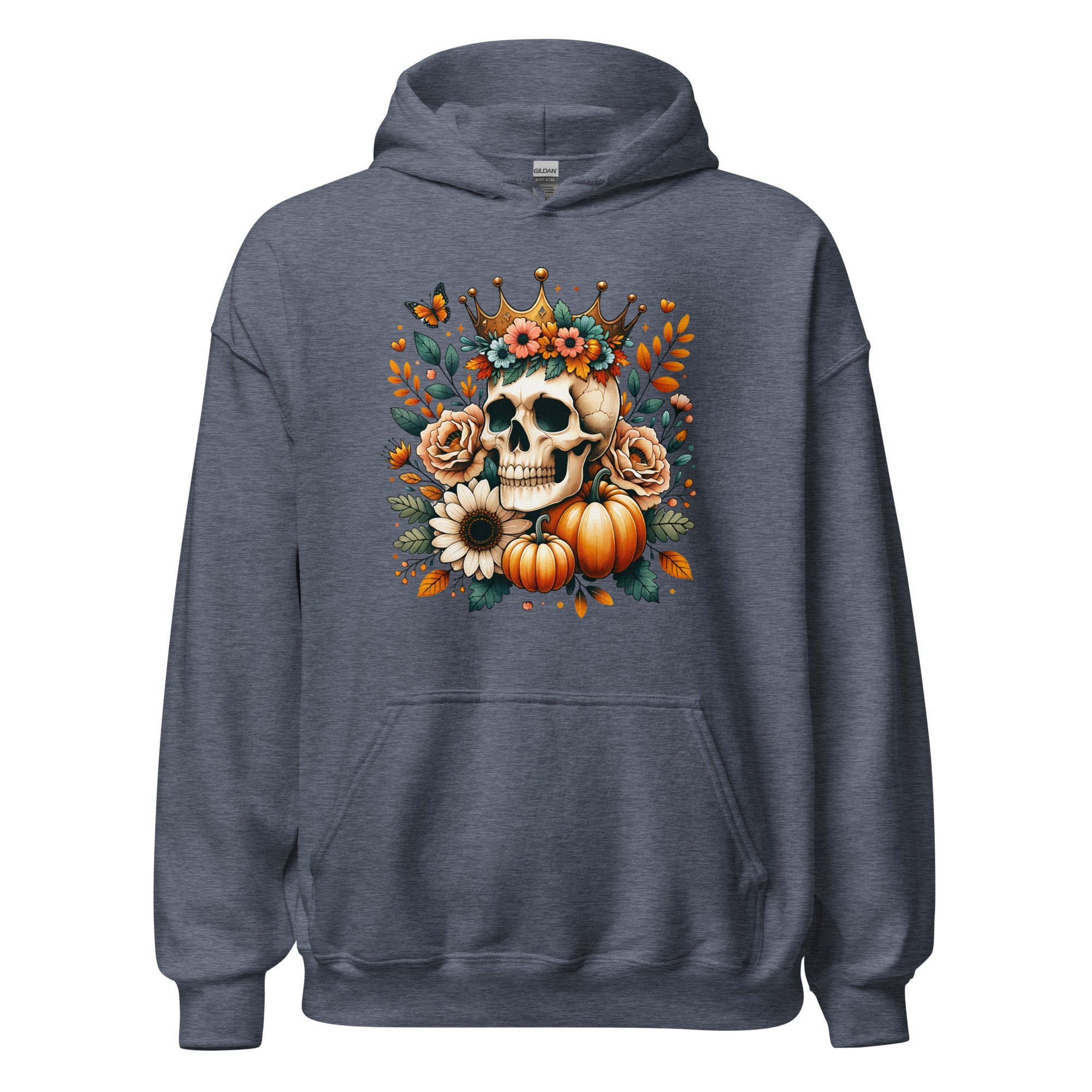 Fall Flower Skull Unisex Hoodie