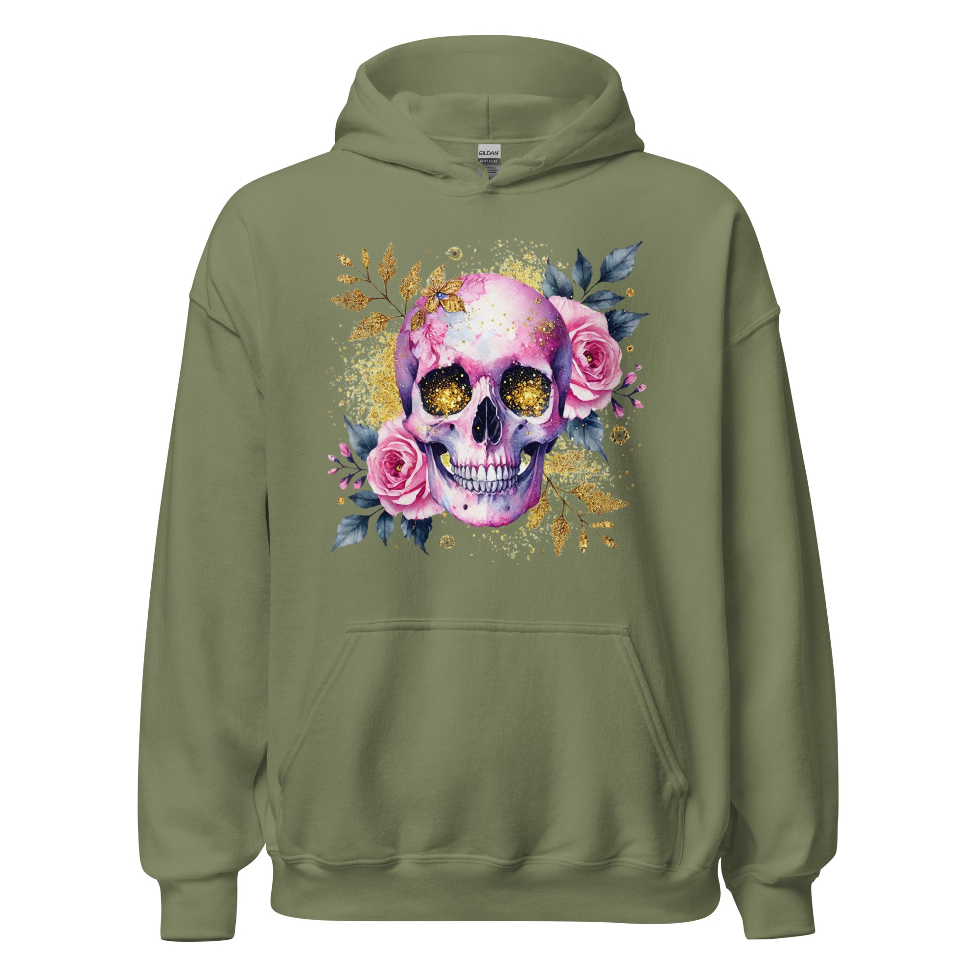 Purple Flower Skull Unisex Hoodie