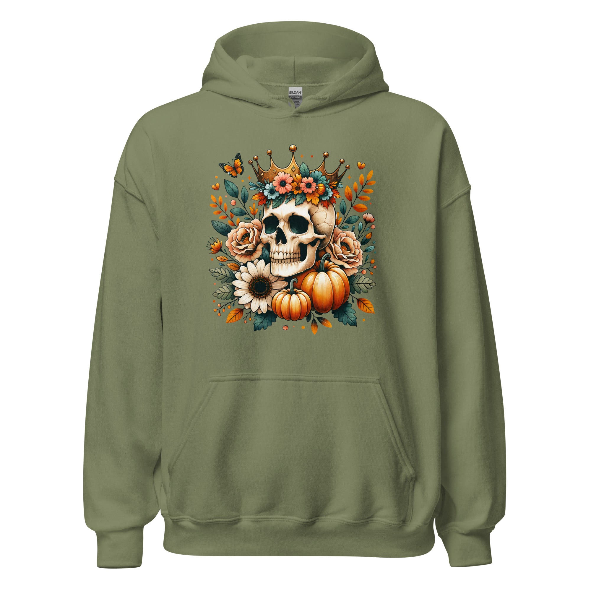 Fall Flower Skull Unisex Hoodie