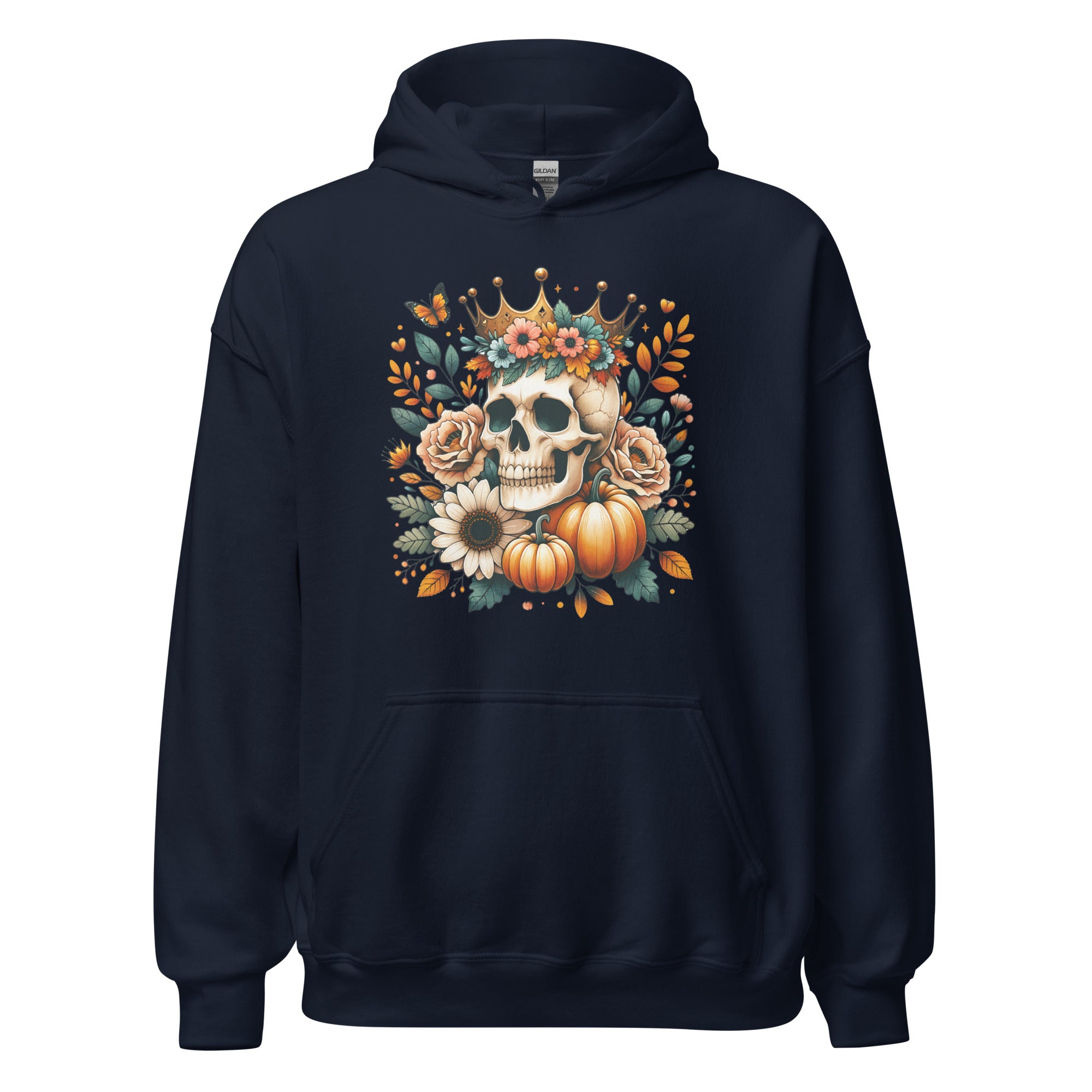 Fall Flower Skull Unisex Hoodie