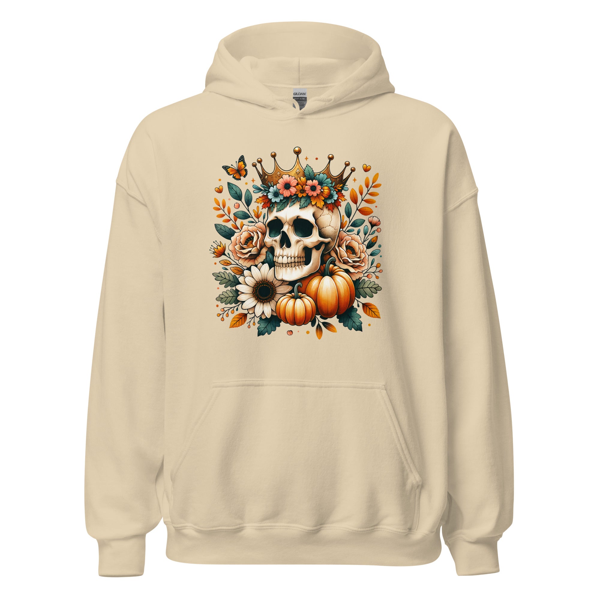 Fall Flower Skull Unisex Hoodie