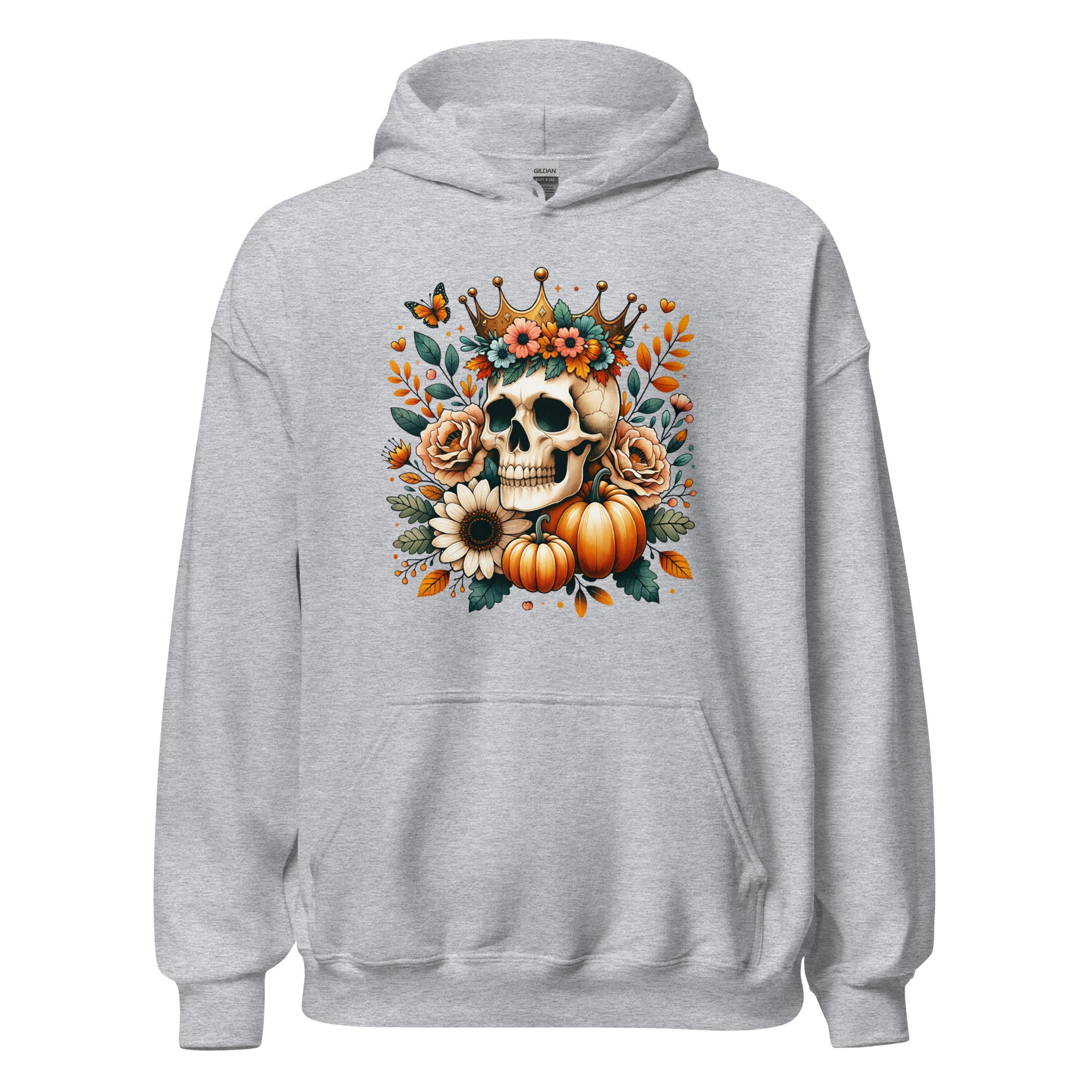 Fall Flower Skull Unisex Hoodie