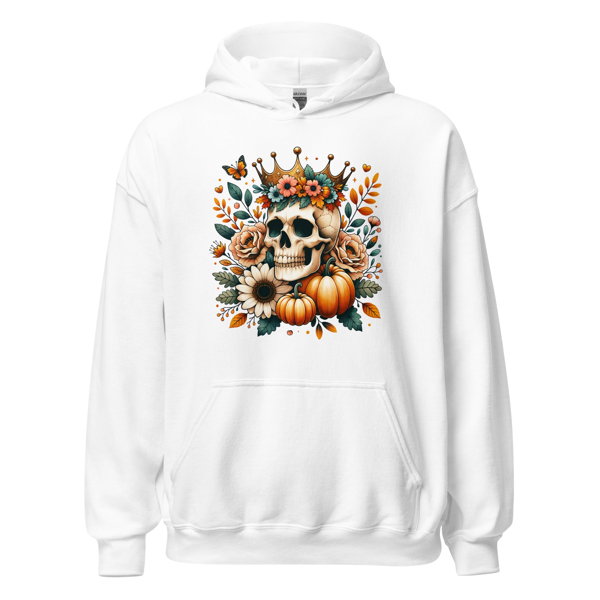 Fall Flower Skull Unisex Hoodie